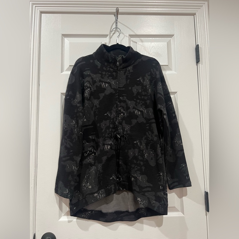 BAR by Melis Kozan Blouse Size S Black Gray Mixed Longsleeve